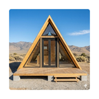 Tiny A-Frame Cabin Plans, 12' x 17' - 1 Bedroom 200 SF, DIY House Blueprint