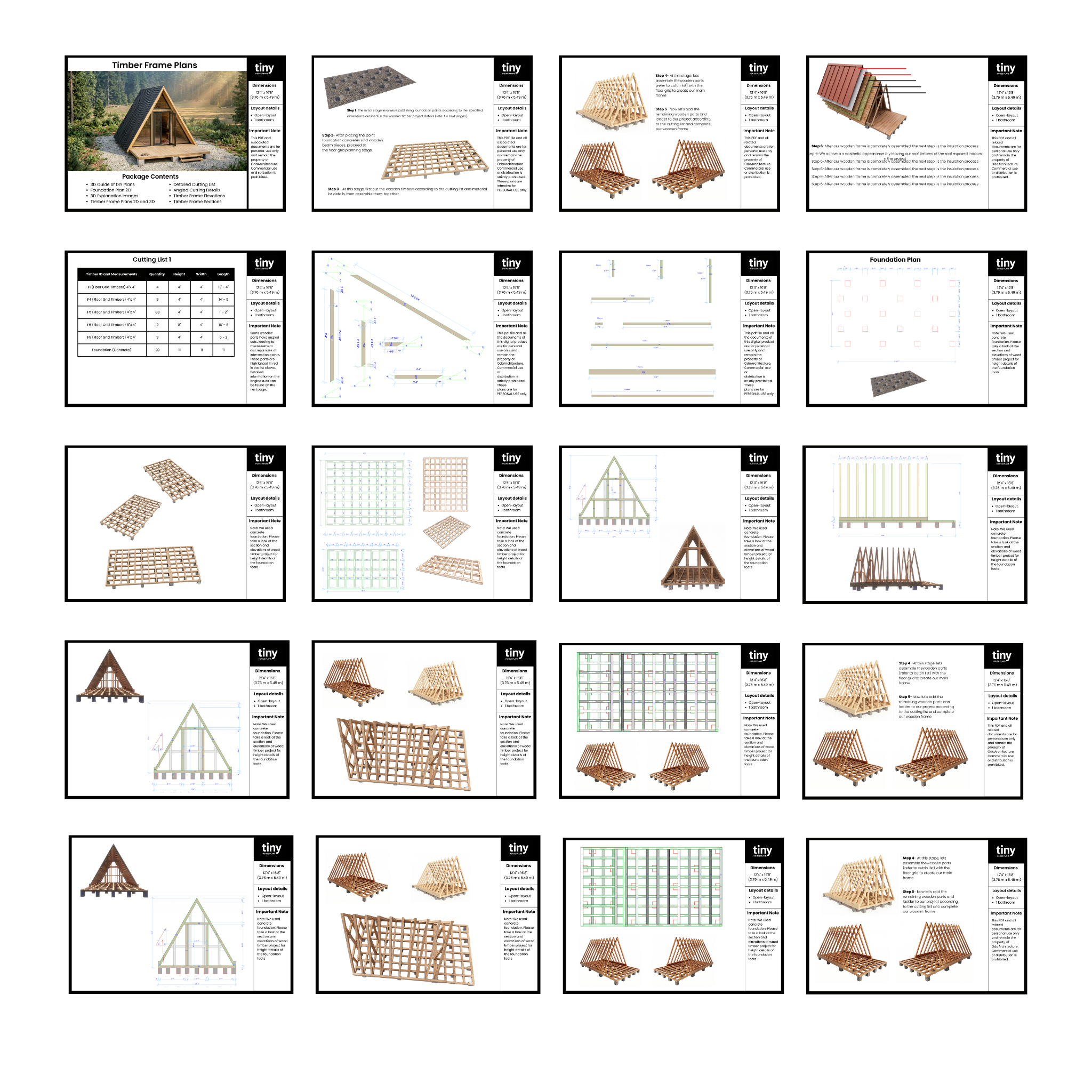 The Aspen A-Frame: 204 SQ FT DIY Cabin Plans